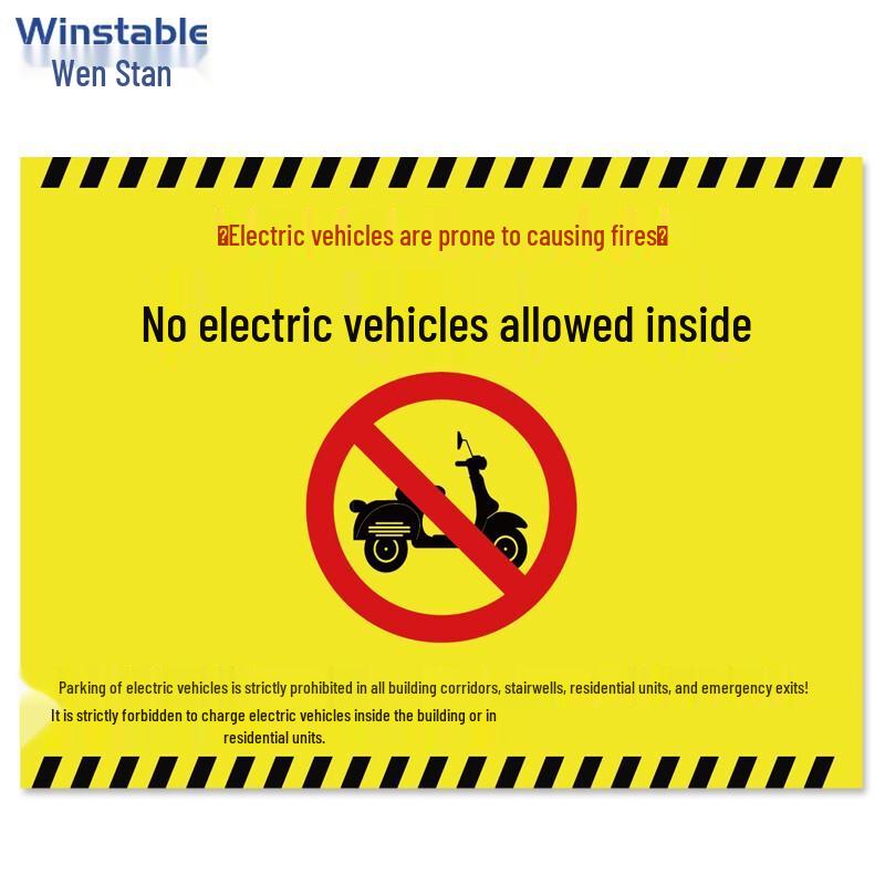 WINSTON W2000 Electric Vehicle Prohibited Safety Sign 30x40cm