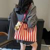 Sommer Tragetaschen für Damen 2025 Streifen Designer Schulter Shopper Aufbewahrungstasche Damen Lässige Canvas Handtasche