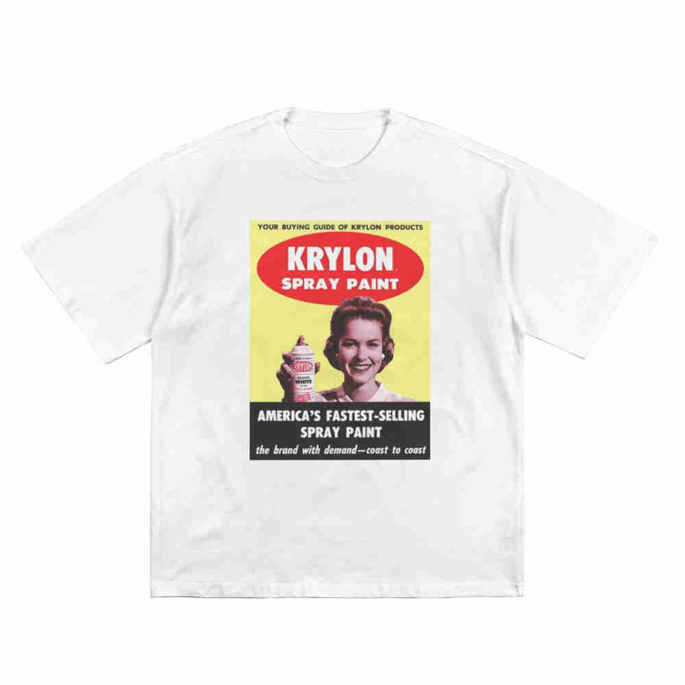 Krylon Spray Paint Advertisement Graffiti Logo Short Sleeve Tee 100% Cotton T-Shirt