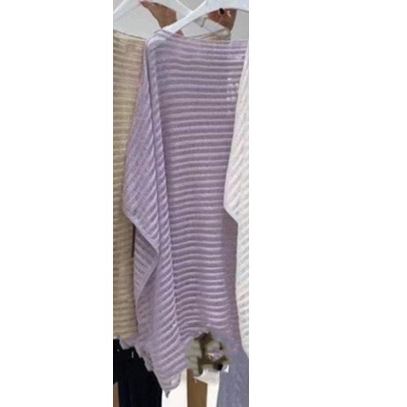 Summer Knitted Sunscreen Women Blouse Hollow Out See Through Pullover Sweater Bat Sleeve Shawl Top Loose Casual Simple Covers Up Irregular Long Shirt