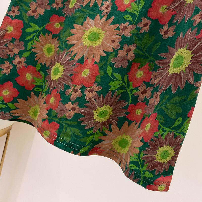 Tops Women Cotton Summer Large Size T-shirt Round Neck Loose Printed Casual Pullover T-shirt Top