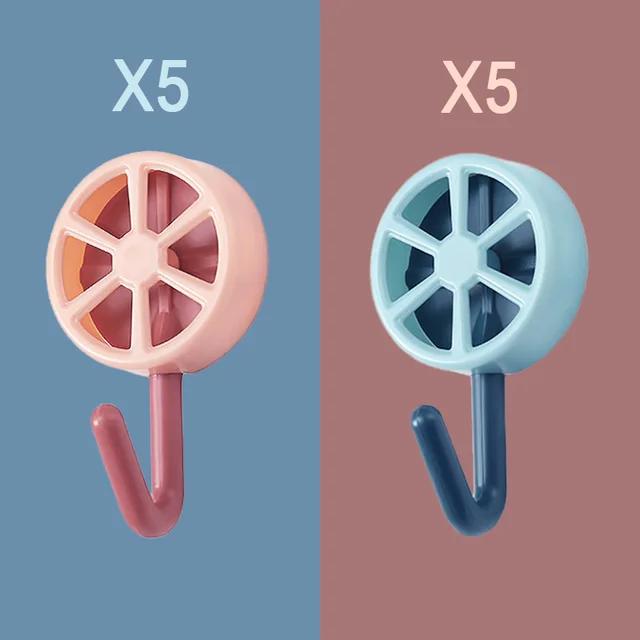 New 10PCS Self Adhesive Wall Hook Strong Without Drilling Coat Bag Bathroom Door Kitchen Towel Hanger Hooks Home Storage Accesso