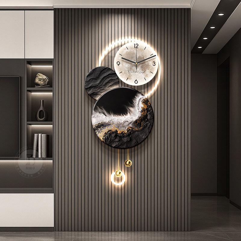 Modern Living Room LED Wall Clock Luxury Design Silent Number Clock Nordic Wall Watch Korean Creative Mural Lamp Room Decor