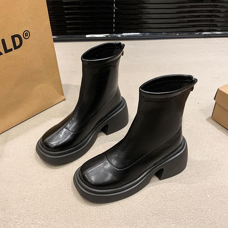 Thick-soled Fashion Small Short Boots Soft Leather Martin Boots Women's Autumn 2025 New Versatile High-end Casual Women's Boots