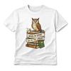 Owl When In Doubt Go To The Library Books Vintage Illustration Graphic T-Shirt