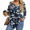 Womens Plus Size Long Sleeve Shirts  V Neck Tunic Tops Basic Loose Fit Tee Tops