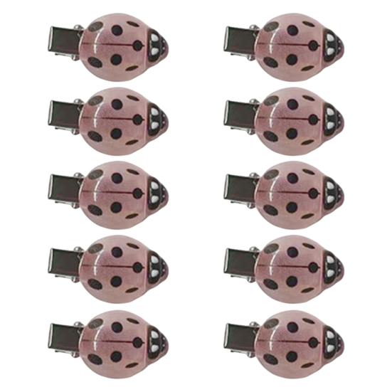 10Pcs Women Hair Clips Anti-slip Teeth Ladybug Decor Hairpins Bangs Buns Braids Multi-Purpose Styling Hair Pins