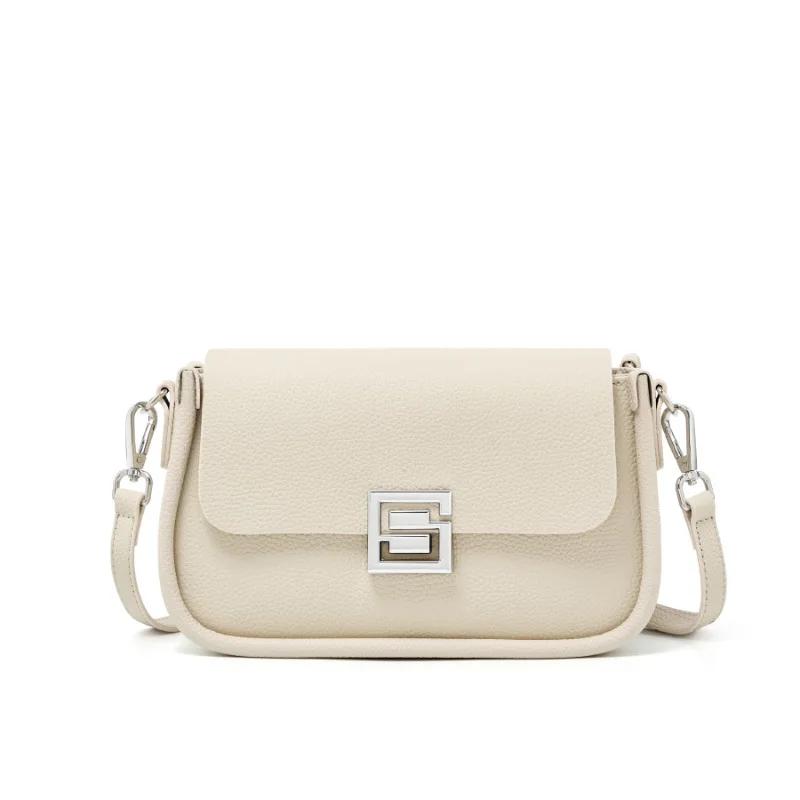 Luxury Ladies' Crossbody Bag 2026 Summer - TOGO Cowhide Leather Small Square Shoulder Bag, Fashiable Purse for Daily Use