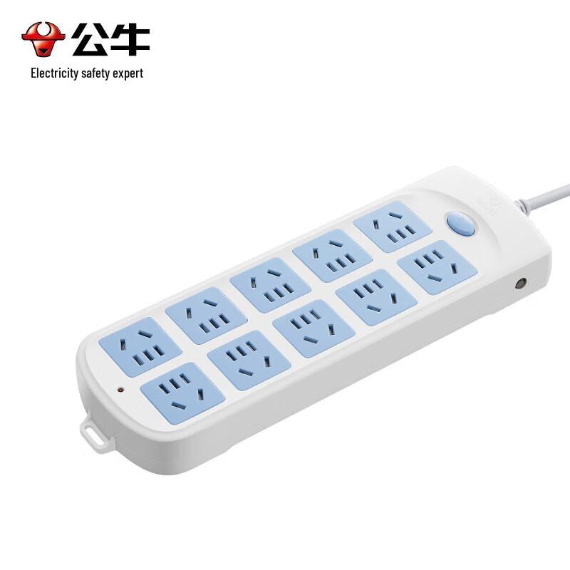 

Gongniu 10-Outlet Overload Protection Power Strip, 3m