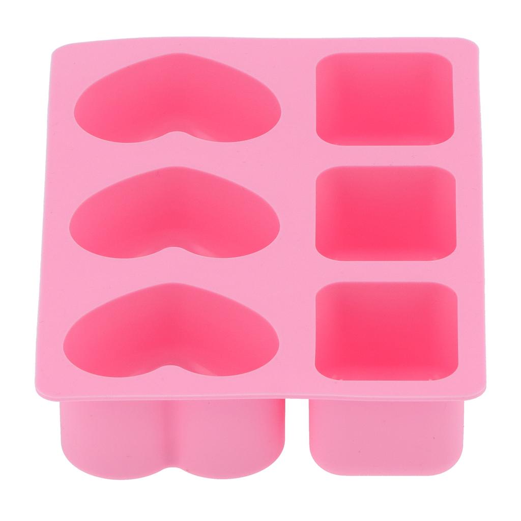 6‑Grid Heart Rectangular Shape Cake Mold Silicone Soap Mold Baking Tool for Home Kitchen Bakery