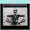 Halloween Smiling Skeleton Wall Decal With Selfadhesive Pvc Material For Bedroom Decor