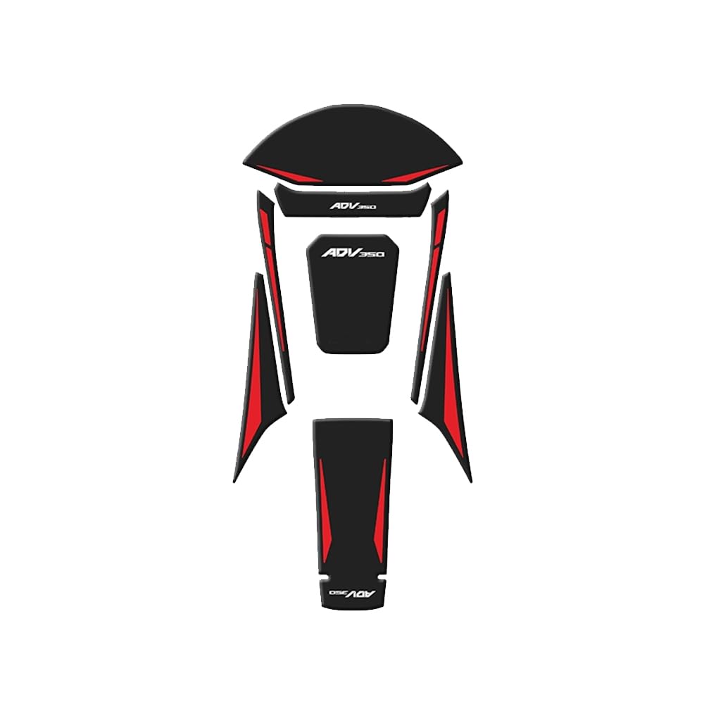 

New Rubber Tank Pad Sticker Kit for ADV350 Motorcycles, Thickens Anti-Slip Sticker Body, Compatible with Honda ADV350 (Red)