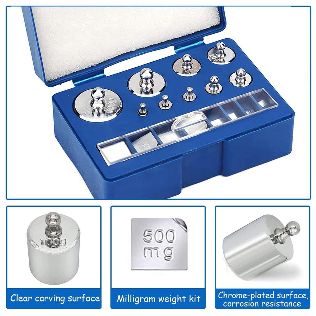 200g Set Steel Chrome Plated 10mg 100g Student Set Weight 17 Piece Set