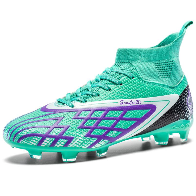Foreign Trade Large Size High Top Football Shoes Boys and Girls Long Nails Broken Nails Competition Training Sports Shoes