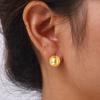 Bead Ball Earrings, Stainless Steel Women Earring Gold Plated, Beaded Hoops Huggie Jewelry