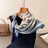 New 70cm Women Silk Scarf Square Luxury Scarves Foulard Floral Print Hair Band