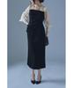 Draped Long Occasion Black x Size M [etoll] I-Line Dress, Sleeve, Dress, Beige,