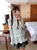 Korean-Style Polka Dot Ruched Long Sleeve T-Shirt – Autumn/Winter Slimming Casual Top