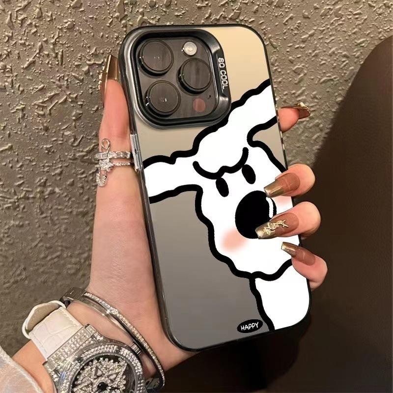 Serious little white dog for iPhone15 mobile phone case Apple 13PROMAX colored silver 11 hard girl 14 cute 78