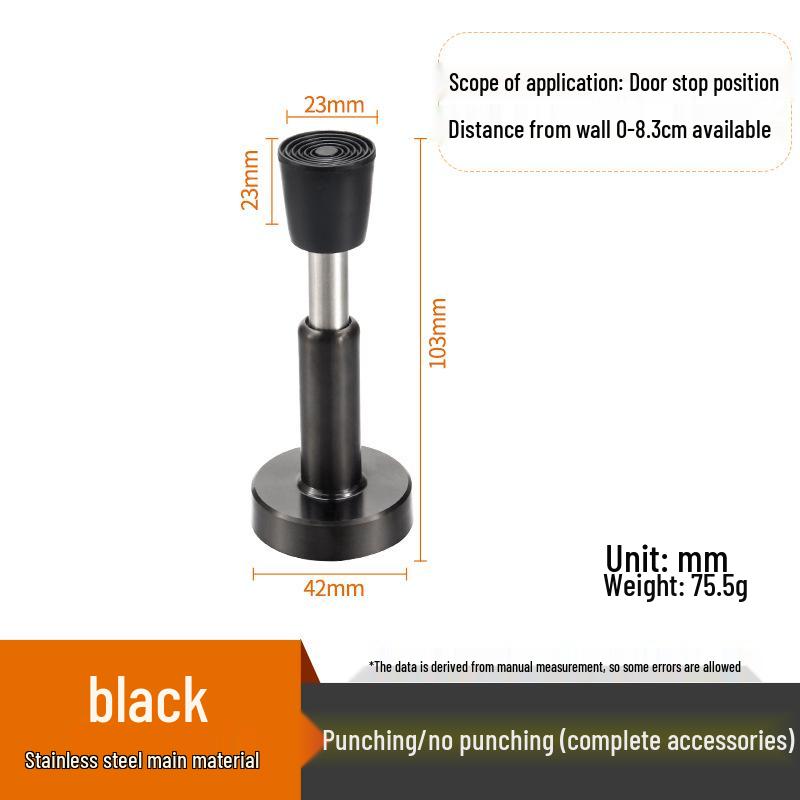 Hydraulischer Türstopper: Edelstahl Gummi Antikollisionspuffer mit Teleskopgriff und Schlossschutz