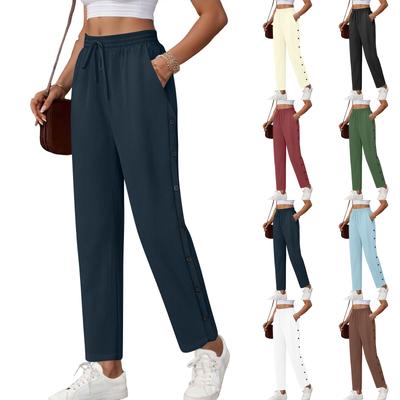 Women's Casual And Fashionable Color Loose Pants With Pocketes