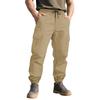 Men's Casual Elastic Waist Cargo Pants with Multiple Pockets and Tapered Cuffs for Everyday Wear and Outdoor Activities