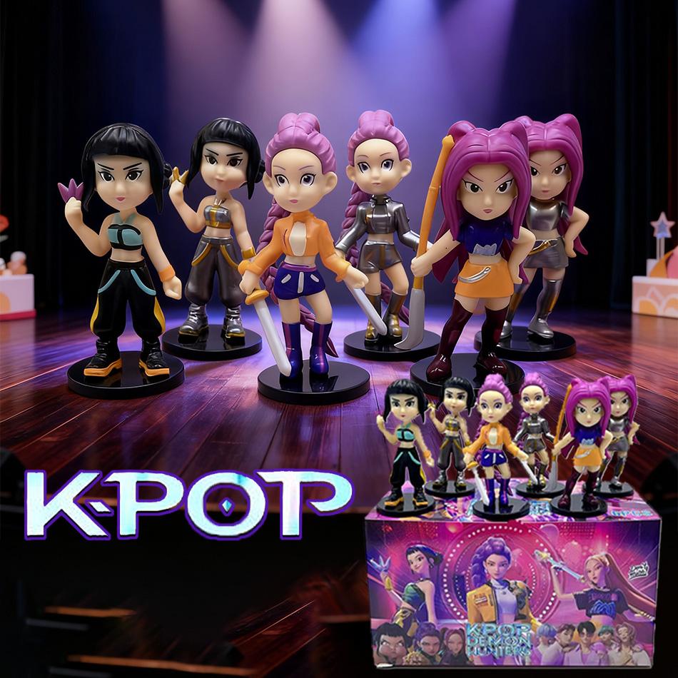 Anime Kpop Dämonenjäger Figur Modell Spielzeug Cartoon Gaming Peripheriegeräte Schreibtischdekoration Sammelfiguren Modell Spielzeug für Kinder Geschenk