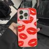 For Motorola Moto G84 G34 G04 G04S G24 G14 G53 G22 G13 G23 G10 G20 G30 E32 E22 E22i Luxury Red Lips Pattern IMD Phone Case Cover