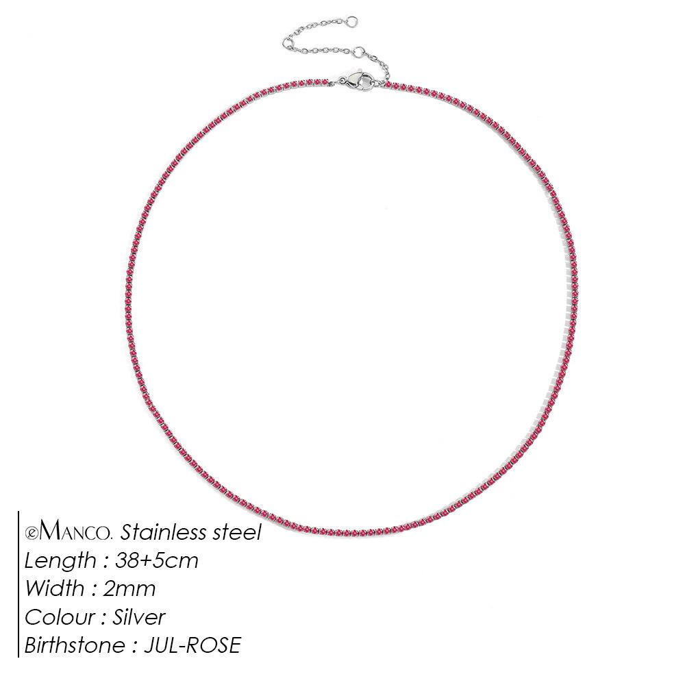 eManco Starry Sky Women's Retro Tennis Necklace - Full Diamond Clavicle Chain with European & American Design, Temperament & Personality Style.