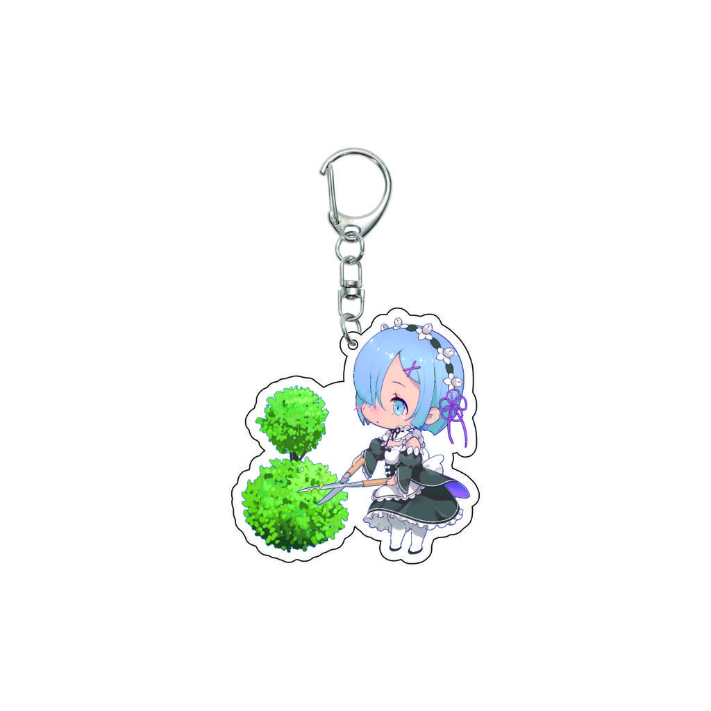 55MM Anime Re:ZERO - Iniziare la Vita in un Altro Mondo Portachiavi Natsuki Subaru Emilia Portachiavi Piastra Modello Acrilica Regali di Natale