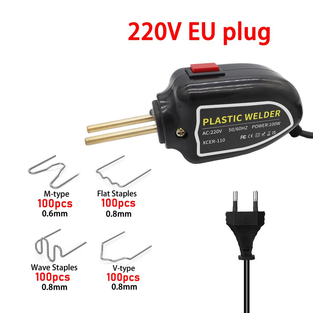 100W Kunststoffschweißmaschine Kunststoffschweißgerät Heißklammergerät 400 Stück Stoßstangen Reparaturset Lötkolben Für Auto Stoßstangen Reparaturwerkzeuge
