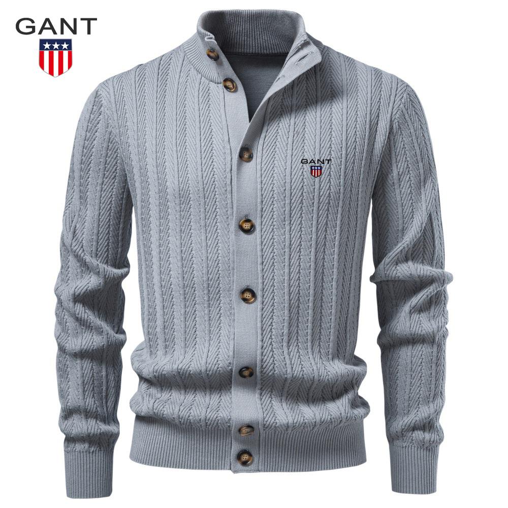 Gant 2026 New Autumn and Winter Woolen Cardigan Men's High-quality Business Casual Sweater Knitted Sweater