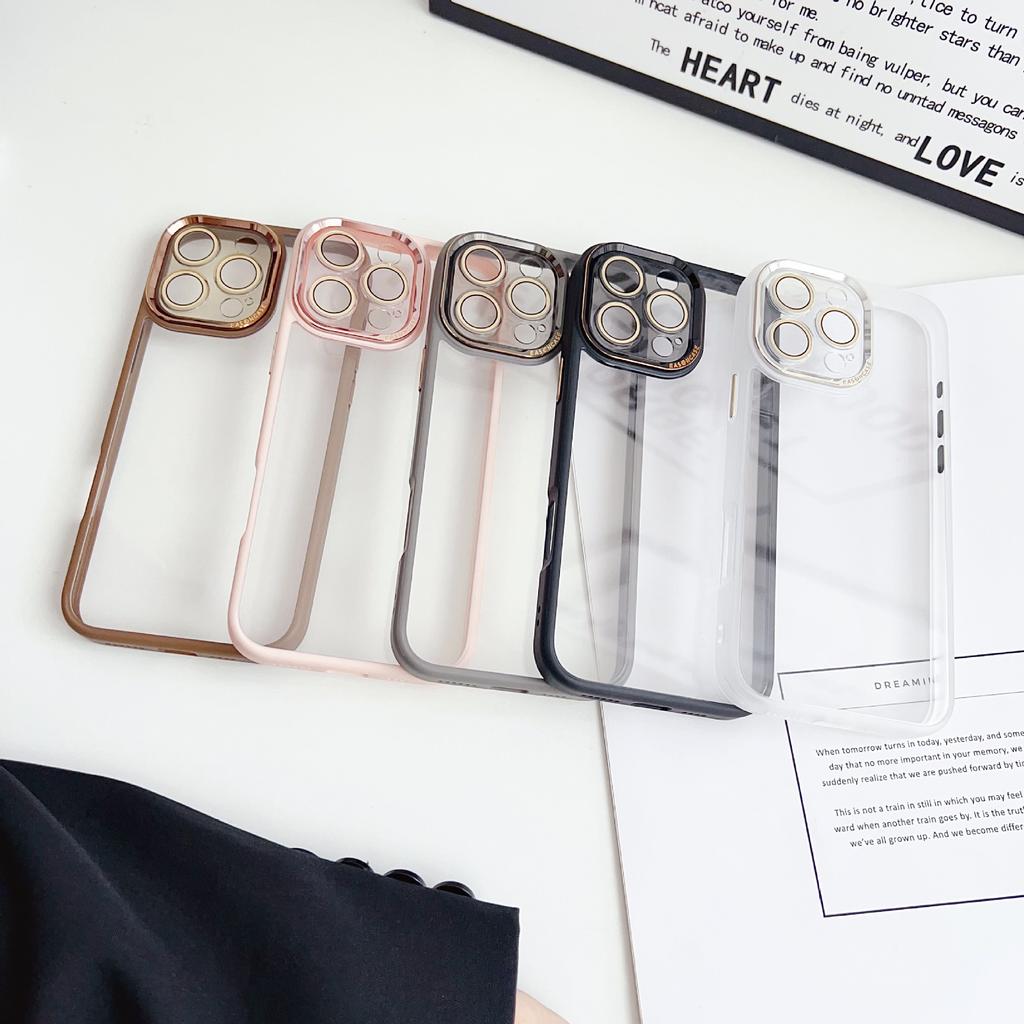 Luanjin Series Suitable for IPhone16promax High Transparent Mobile Phone Case Apple 15 Lens Film 14 Full Inclusive Metal Ring