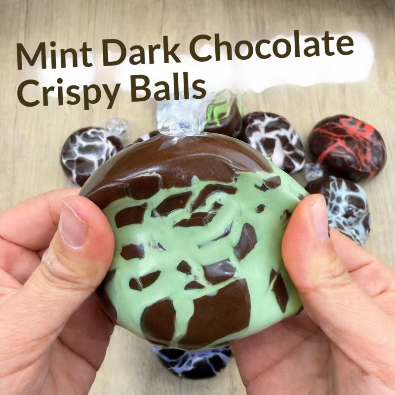 1 Stück Anti-Stress-Knet-Sensorik-Fidget-Spielzeug Minze Dunkle Schokolade Handgefertigter Ball Minze Schwarzer Knusperball Sensorische Spielzeuge simulieren