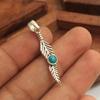 Orecchino pendente in argento con pietra preziosa turchese Gioielleria raffinata fatta a mano in argento sterling 925
