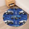 Truck Printed Round Rug Carpet Chair Rug Area Rug Entryway Doormats,for Office Chair Living Room Bedroom Kitchen Room.