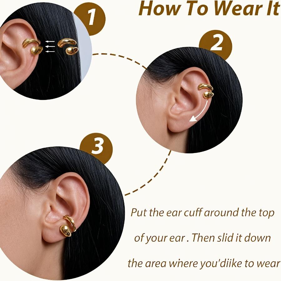 2-PCS Luxury Clip-On Earrings | Non-Piercing -Free Design | Romantic Valentine'S Gift | Date Night Accent