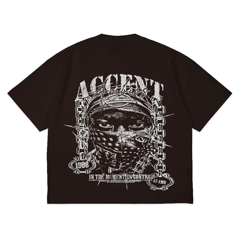 

Y2K Cotton Tshirt Rock Goth Hip Hop American retro Pure cotton Tee Aesthetics Graphic Print ONeck Classic Short Sleeve Tshirt S