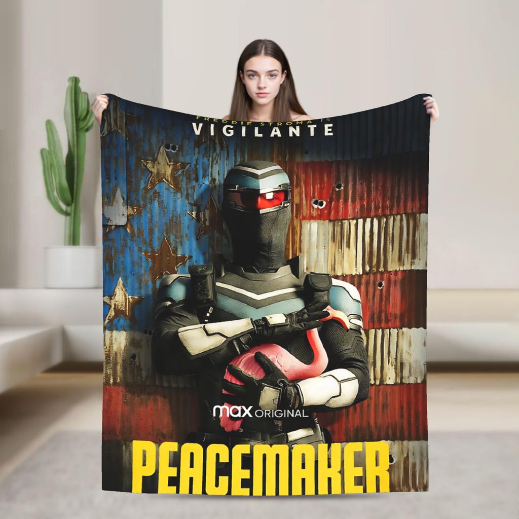 Vigilante peacemaker Super Warm Blanket Travel Plush Throw Blanket Print Home Decor Flannel Bedspread Sofa Bed Cover