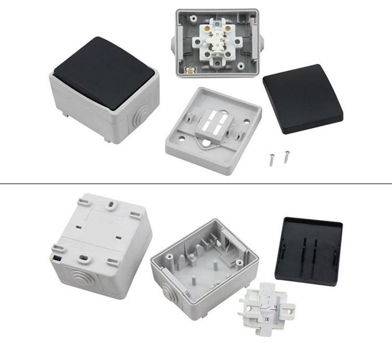 European Standard IP44 Waterproof Outdoor Socket with Switch – German Power Outlet, Splash-proof.