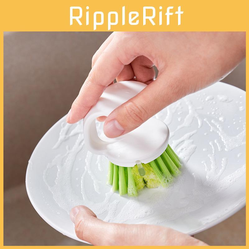 Kitchen Dish Scrubber With Hook Handle For Sink Stove Cleaning Plastic Bristle Brush