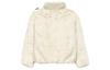 Nike Sportswear Women's Oversized Swoosh Logo Faux Fur Jacket Fossil/Black CU6558-238