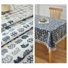 Creative Waterproof Coated Tablecloth Rectangular Washable Table Protection Coat Stain-resistant with Tassels
