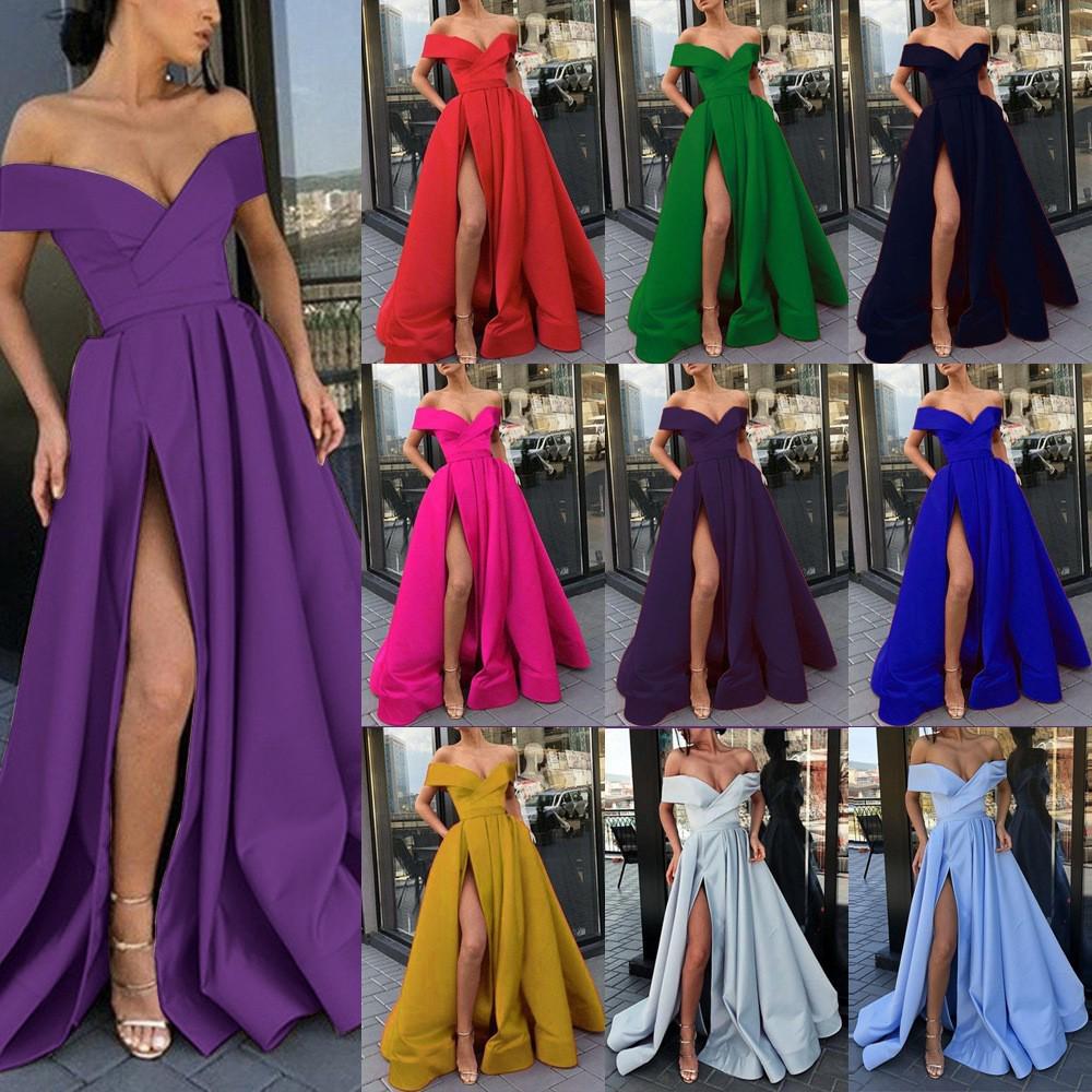 Women's 2025 Deep V-neck Satin Evening Dress, Multi-color European & American Style