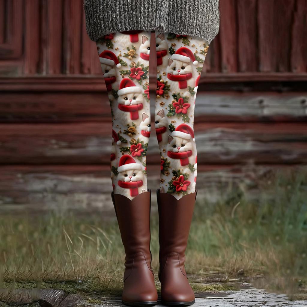 Damen Casual Mode Outdoor Halloween Bedruckte Slim Elastische Yogahose Cropped Hose