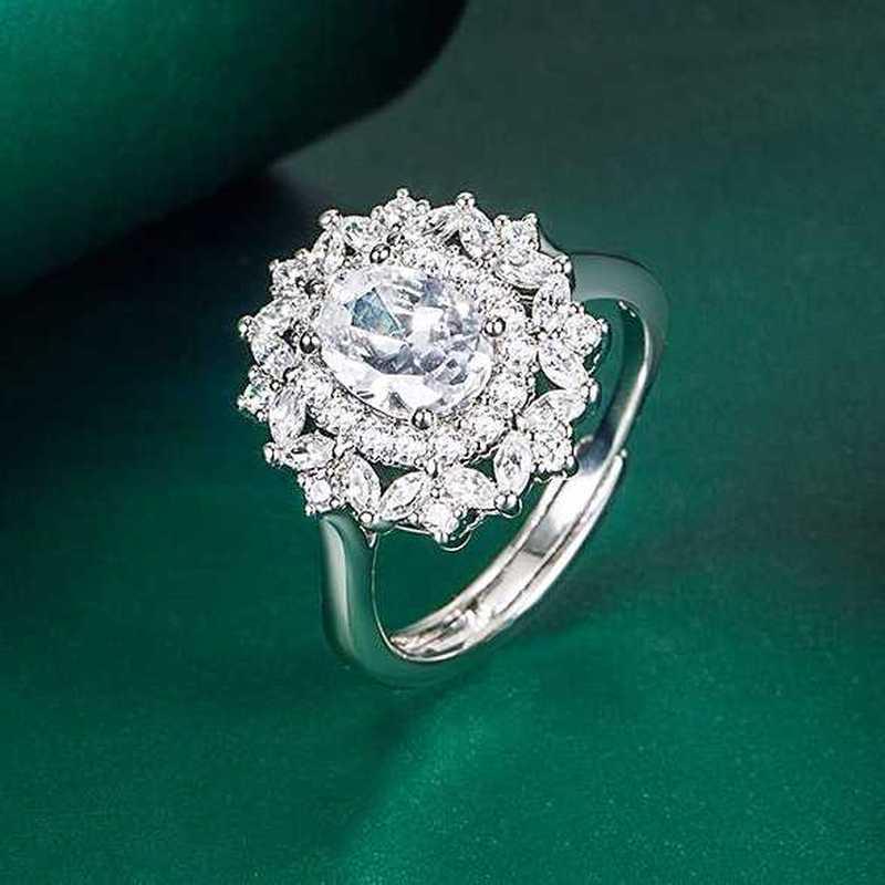 Sace Gems Klasyczny pierścionek z cyrkonią ze stopu miedzi Biżuteria damska Wedding Promise Party Gift