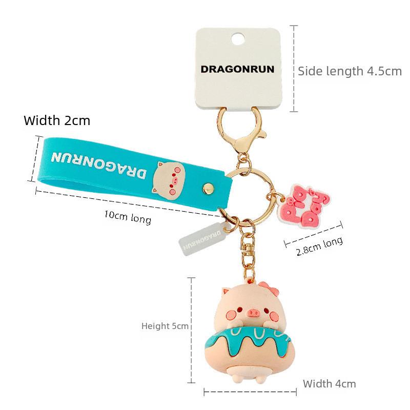 Key Pig Charming Ring Cartoon Style Metal Keychain Perfect For Gift Giving