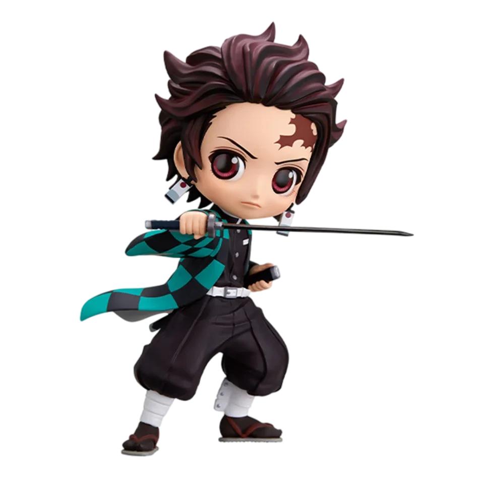 Anime Demon Slayer Figure Nezuko Tanjirou Zenitsu Inosuke Kyoujurou Giyuu Kawaii Qposket Pvc Model Toys Children Gift