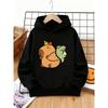 Children's Hooded Sweatshirt: Cute Hippopotamus And Dinosaur Companion Print, A Children's Clothing Item Full Of Childlike Fun