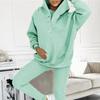 2024 Trendy Women's Sportswear: Hooded Sweatshirt, Ribbed Slim Vest, and Pants Set.